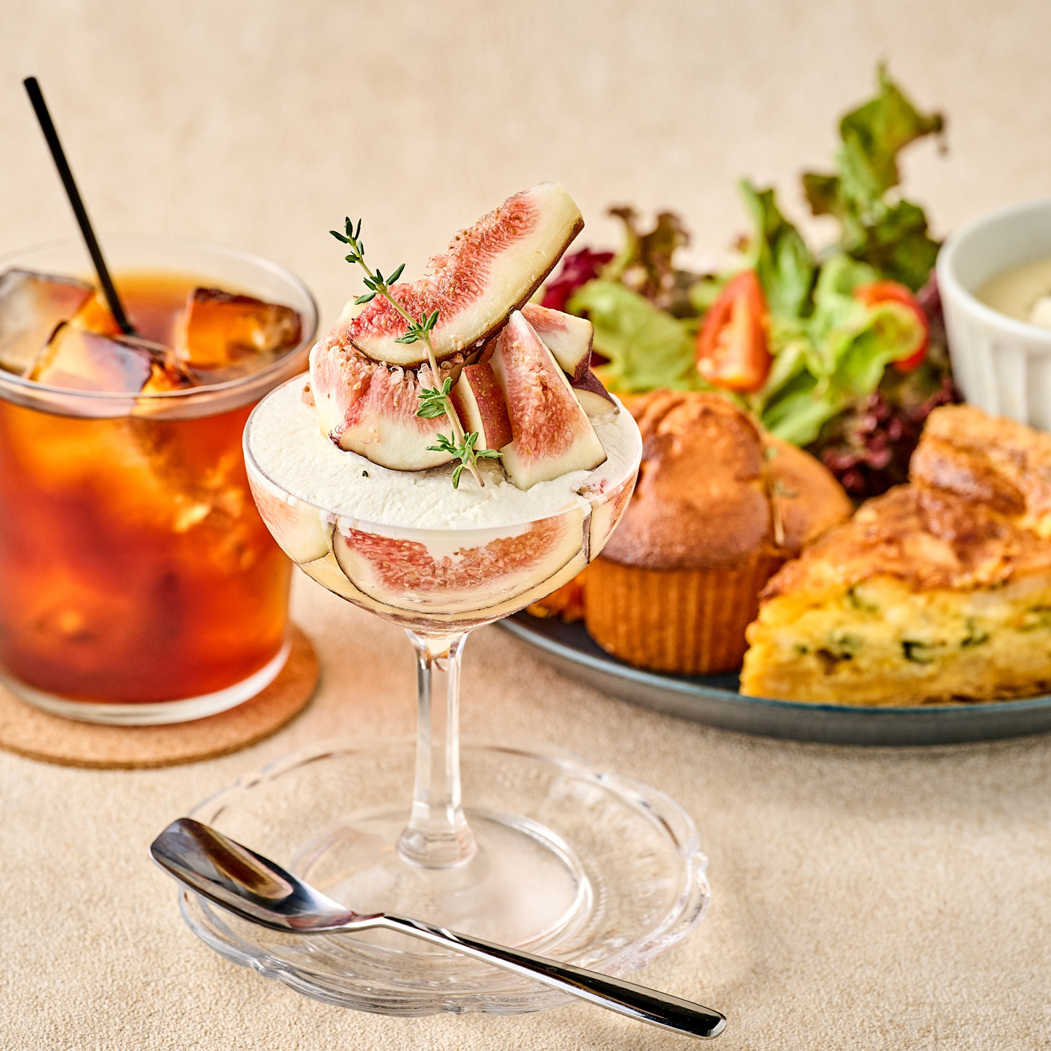 盛り付けの一例です。基本のメリリーランチ¥1,400にデザートは含まれません。